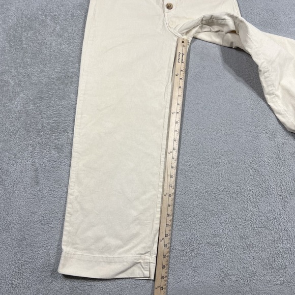 Marine Layer Corduroy Pants Womens 8 Wide Leg Cream Button Fly High Rise - Picture 2 of 14